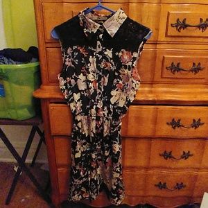 A black floral dress